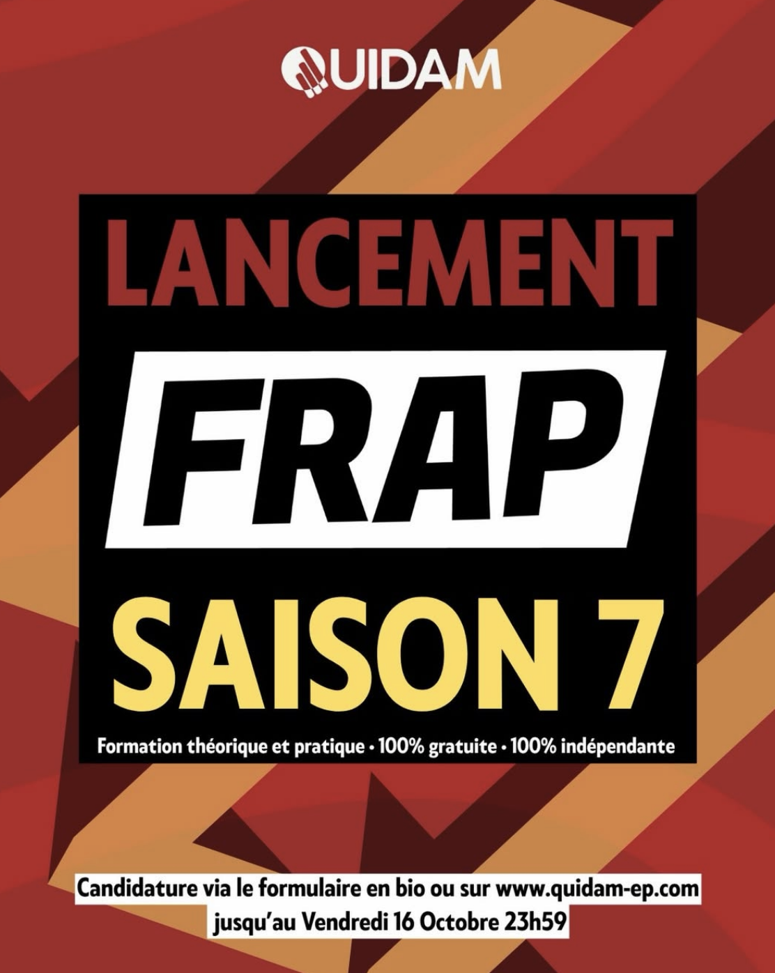 La FRAP' saison 7 : candidatures ouvertes jusqu'au 16 octobre 2026